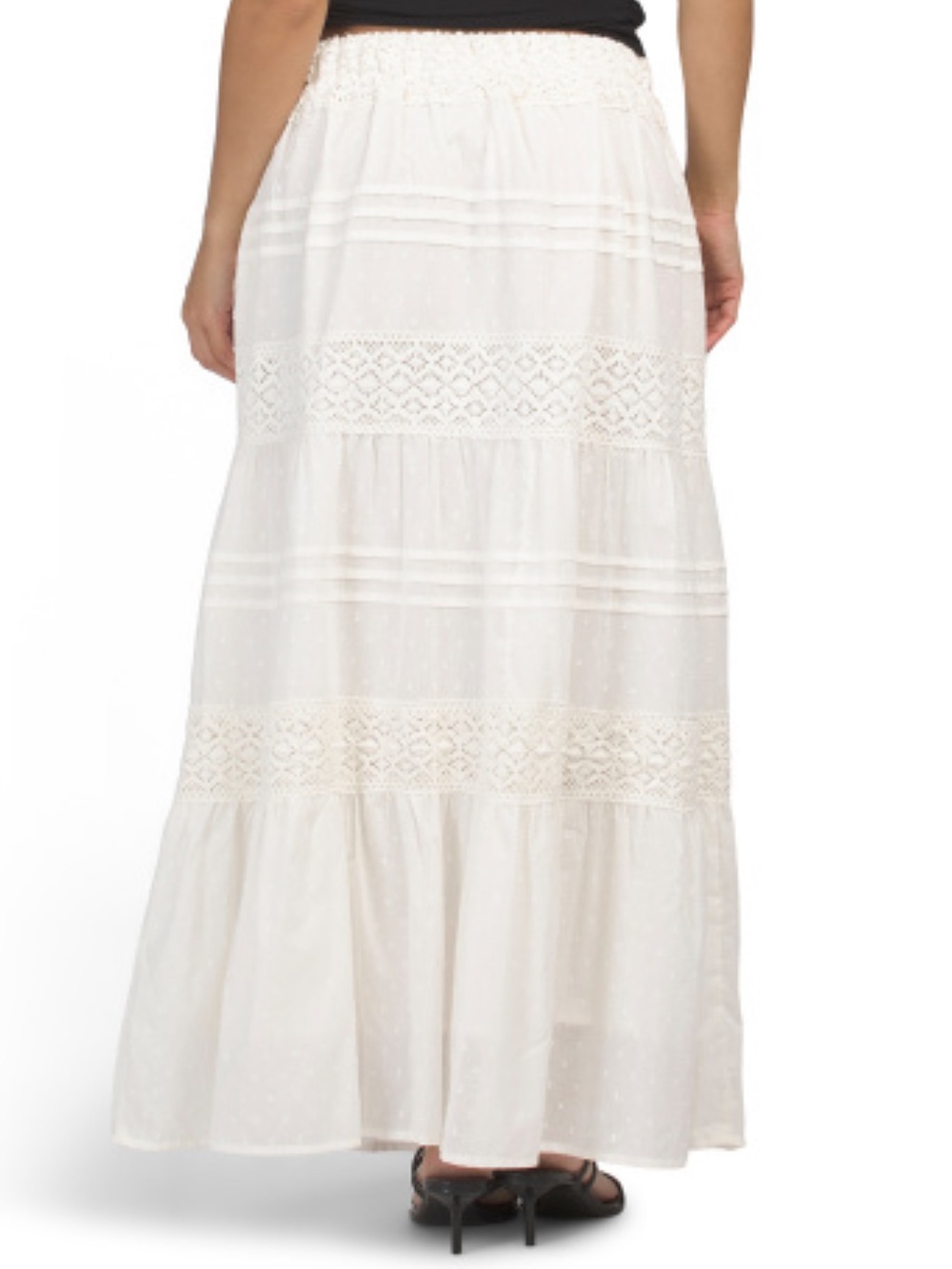 NEW Embroidered Eyelet Maxi Skirt- Ecru - Picture 4 of 14